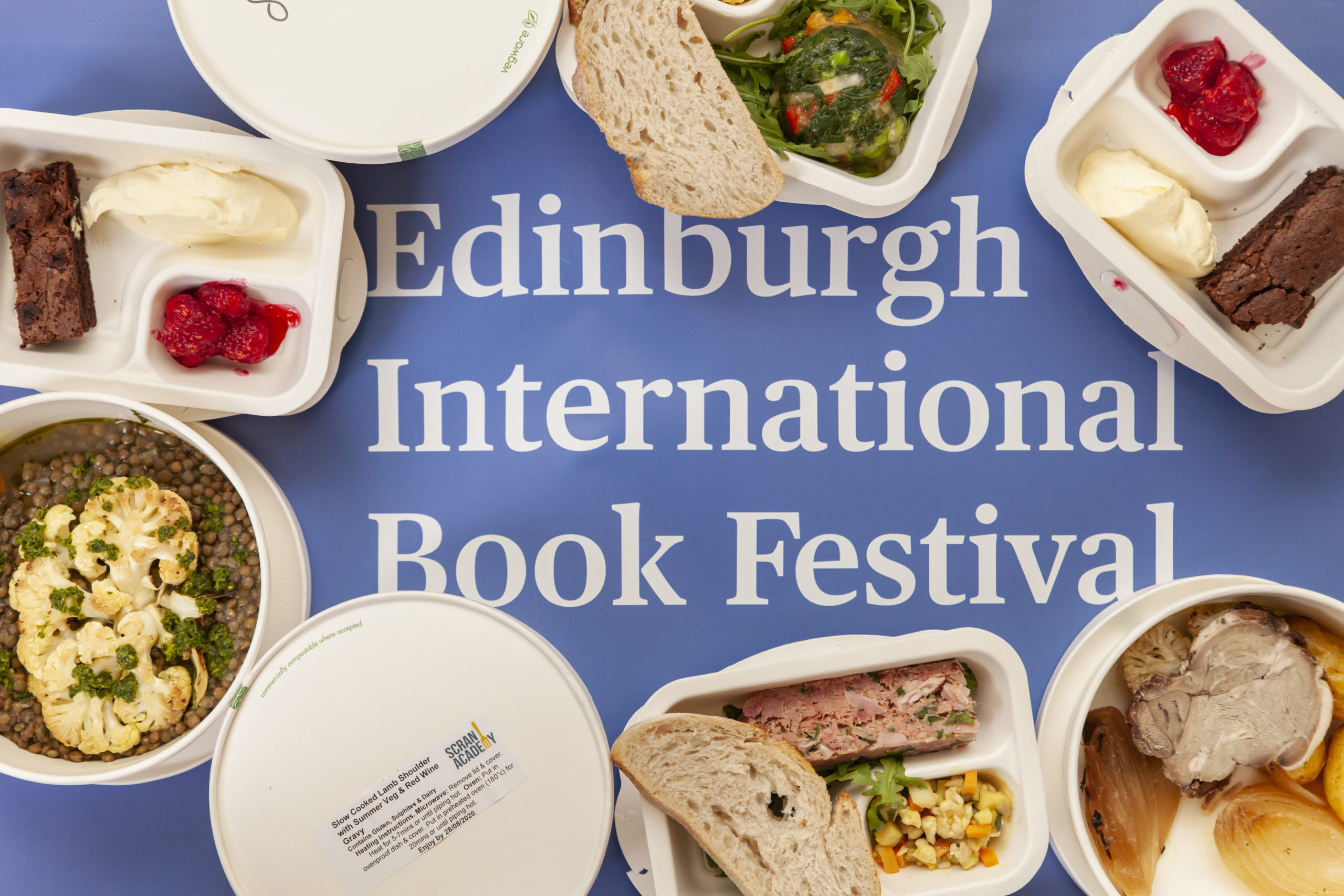 Edinburgh Book Festival banner with food