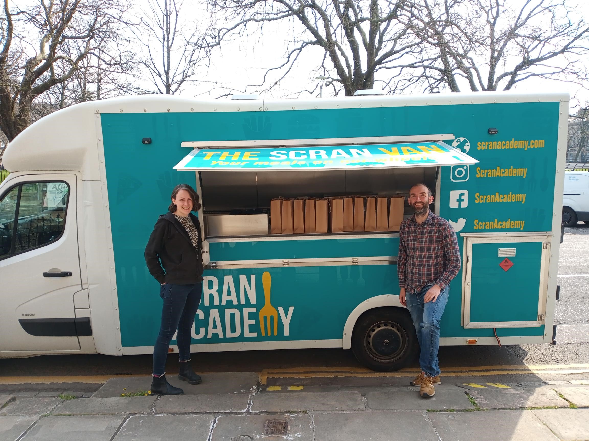 The Scran Academy van with their World Book Night book packs