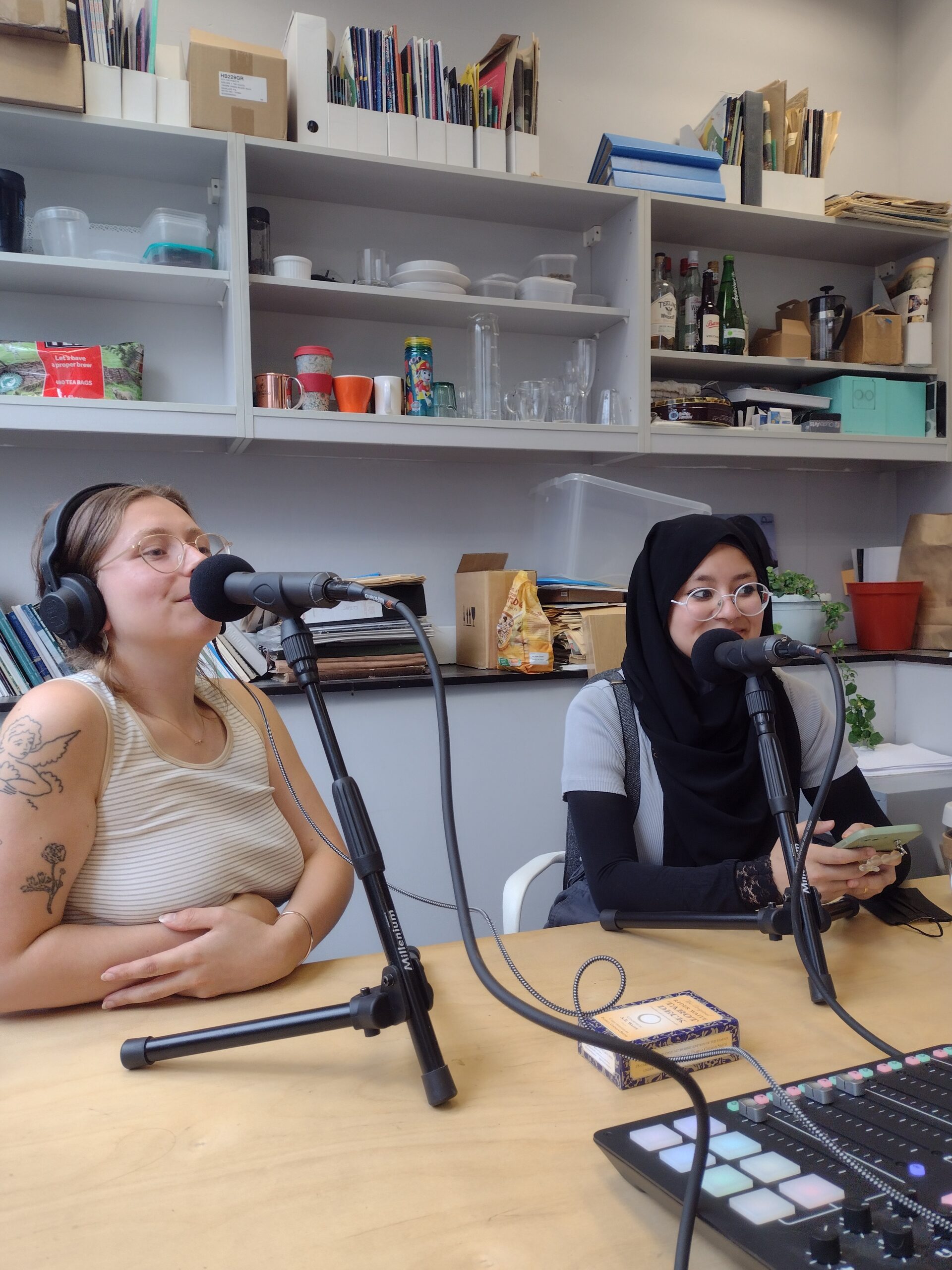 Iman and Max recording the EHFM podcast