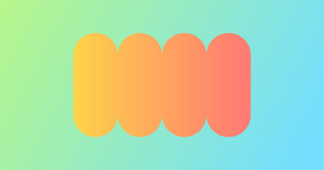 Orange and green colour gradient with abstract shape post header